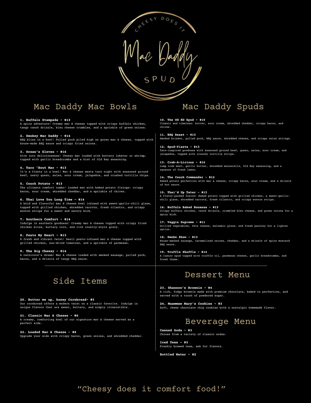 Mac Daddy Spuds Menu Part 1